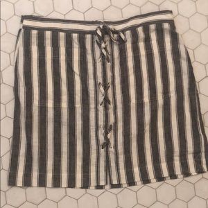 NWT Madewell Lace Up Linen Mini Skirt